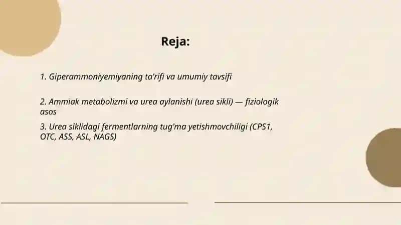 Giperammoniyemiya, uning oqibati va sabablari 2