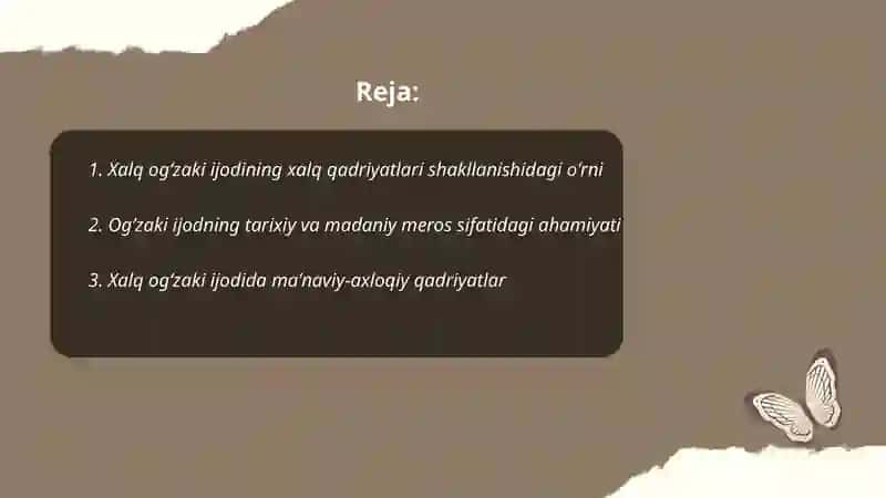 Xalq og‘zaki ijodi xalq qadryatlarining tarkibiy qismi sifatida 2