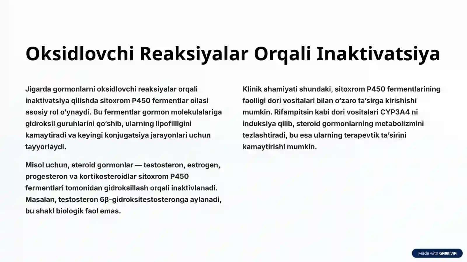 Jigarda Gormonlarning Zararsizlantirilishi: Umumiy Tushuncha 2