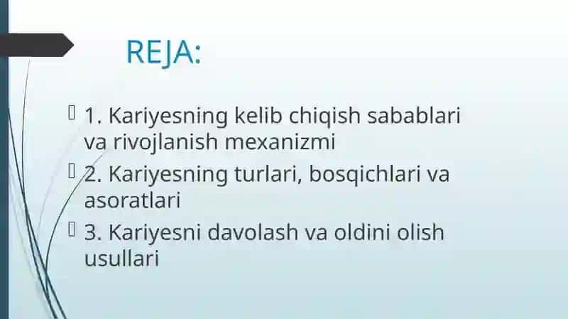 Kariyes haqida tushuncha 2