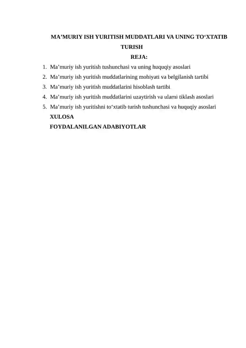 Ma'muriy ish yuritish muddatlari va uning to'xtatib turilishi 2