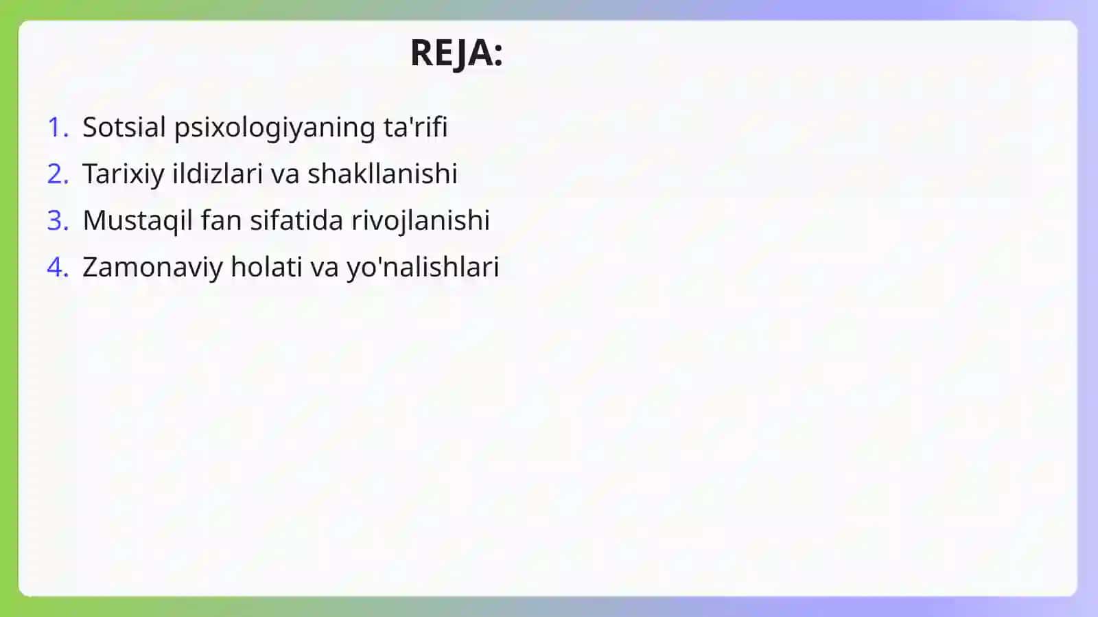 Sotsial Psixologiyaning Fan Sifatida Rivojlanishi 2