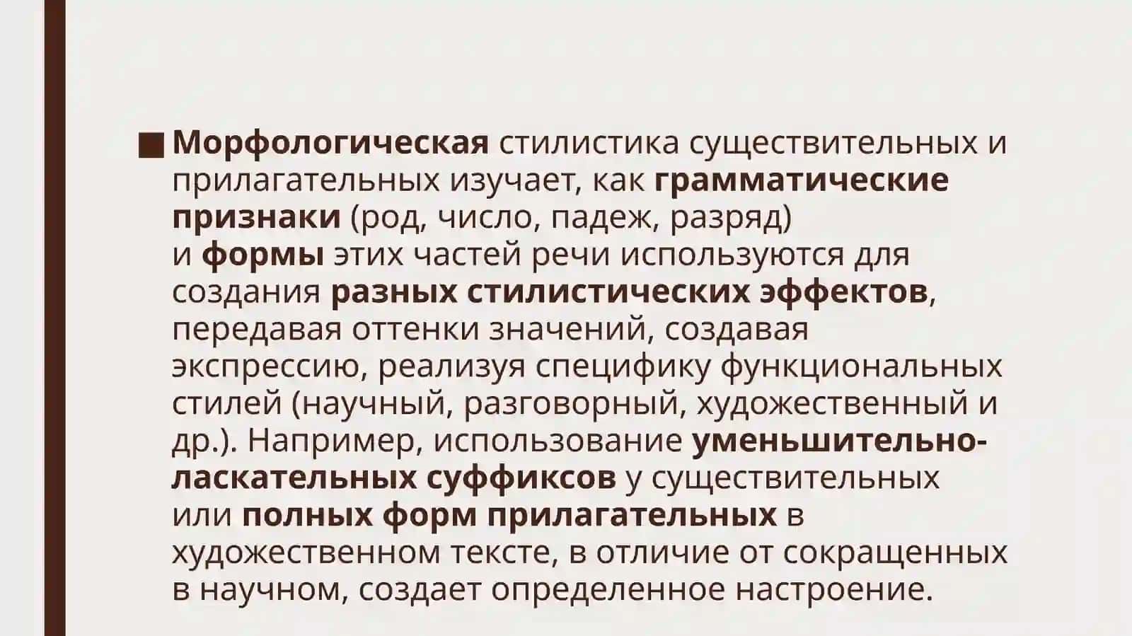 Морфологическая стилистика: существительное, прилагательное 2