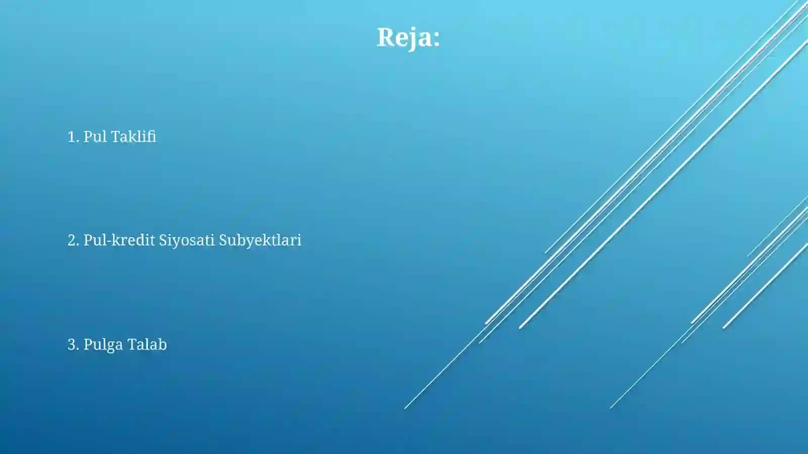 Pulga bo’lgan talab, pul taklifi Va pul agentlari 2