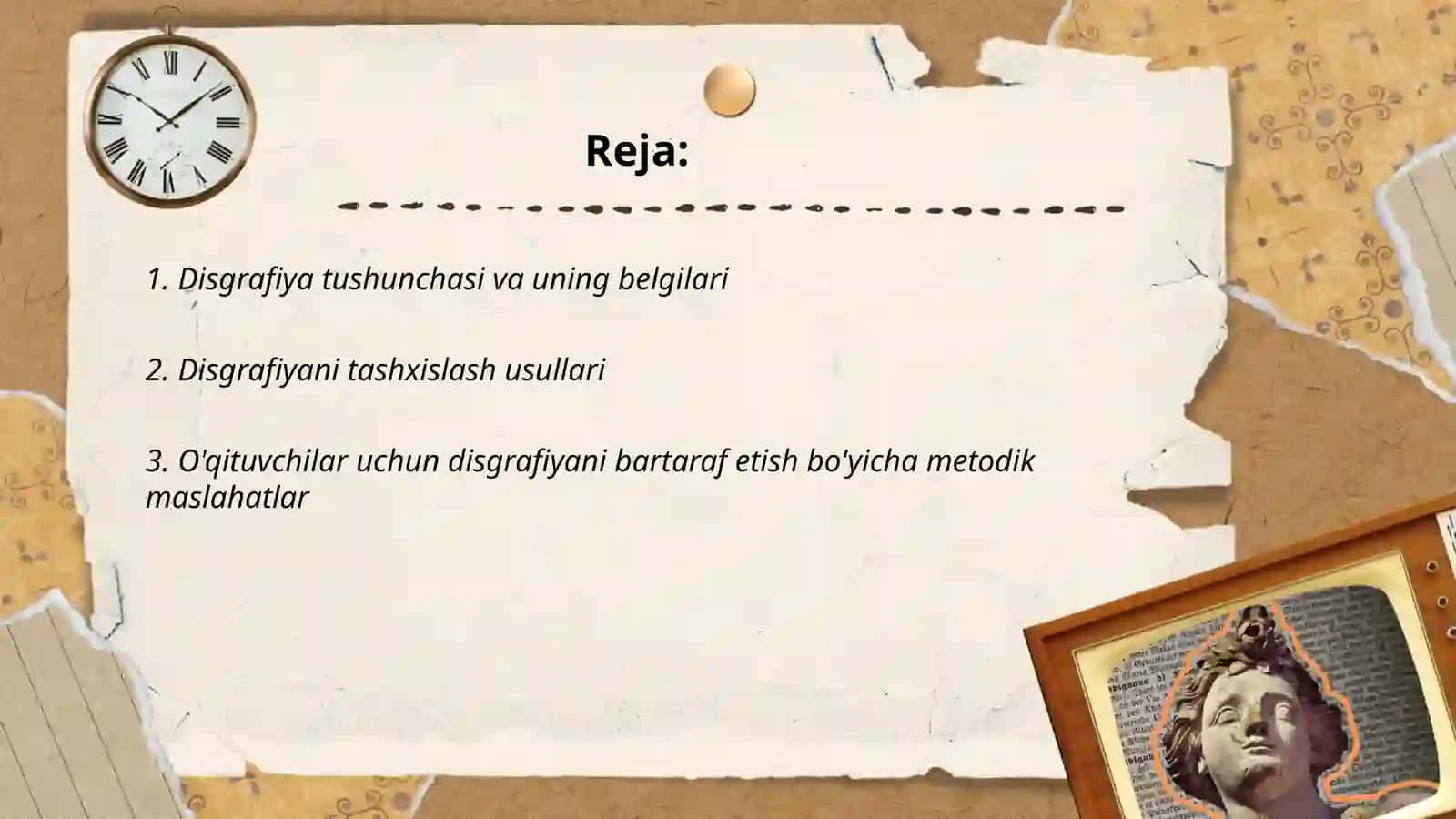 Disgrafiyani bartaraf etish uchun mashĝulot ishlanmalarini tayyorlash 2