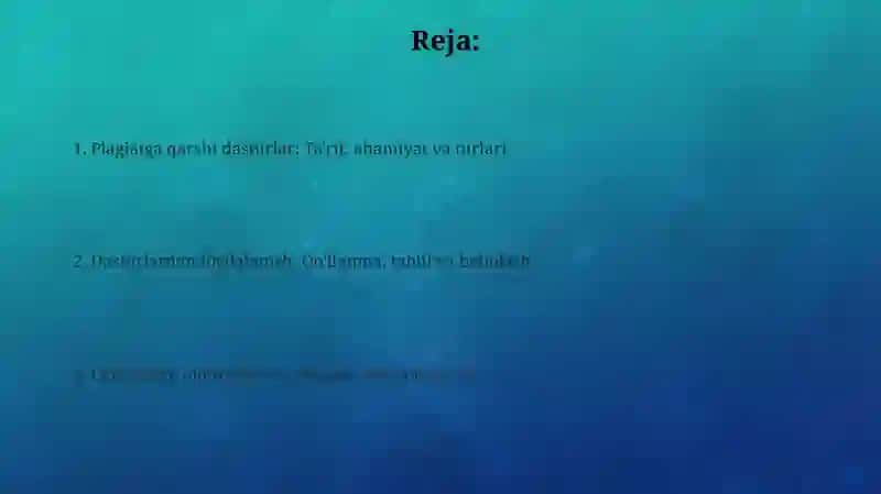 Plagiatga qarshi dasturlar: Ta'rif va ahamiyat 2