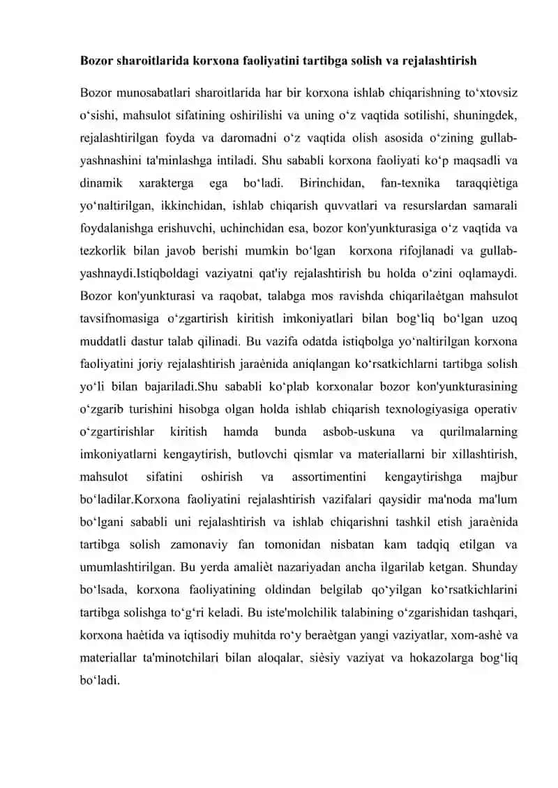 Bozor munosabatlari sharoitida boshqaruvning mohiyati maqsadi vazifalari va 2
