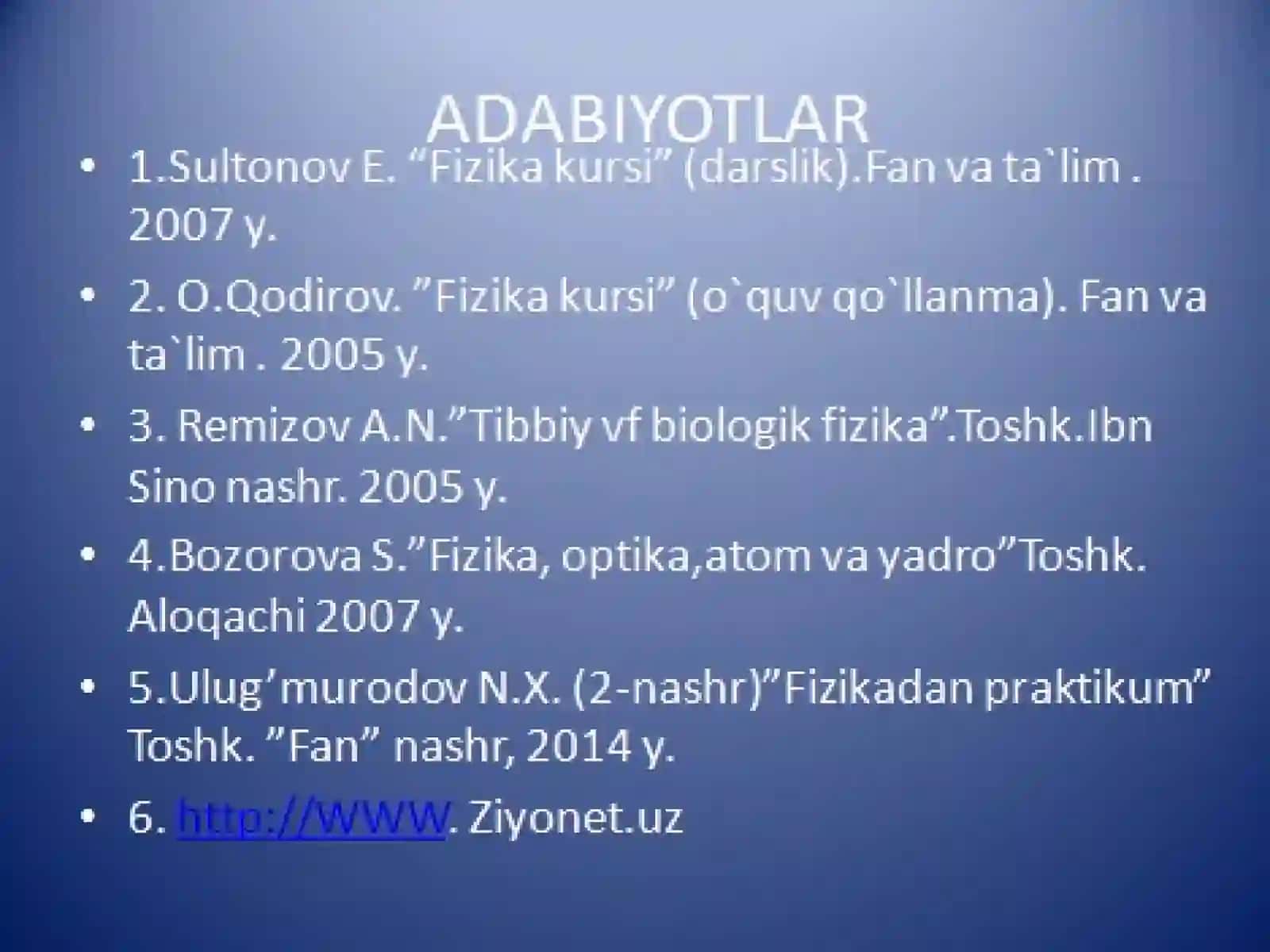 GEOMETRIK OPTIKA.Yorug`likning to`lqin asoslari 2
