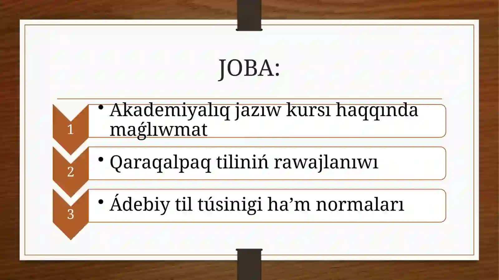 Akademiyalıq jazıw. Jazba hám awızeki stil hám onıǹ  ózgeshelikleri. Ólshem túsinigi 2