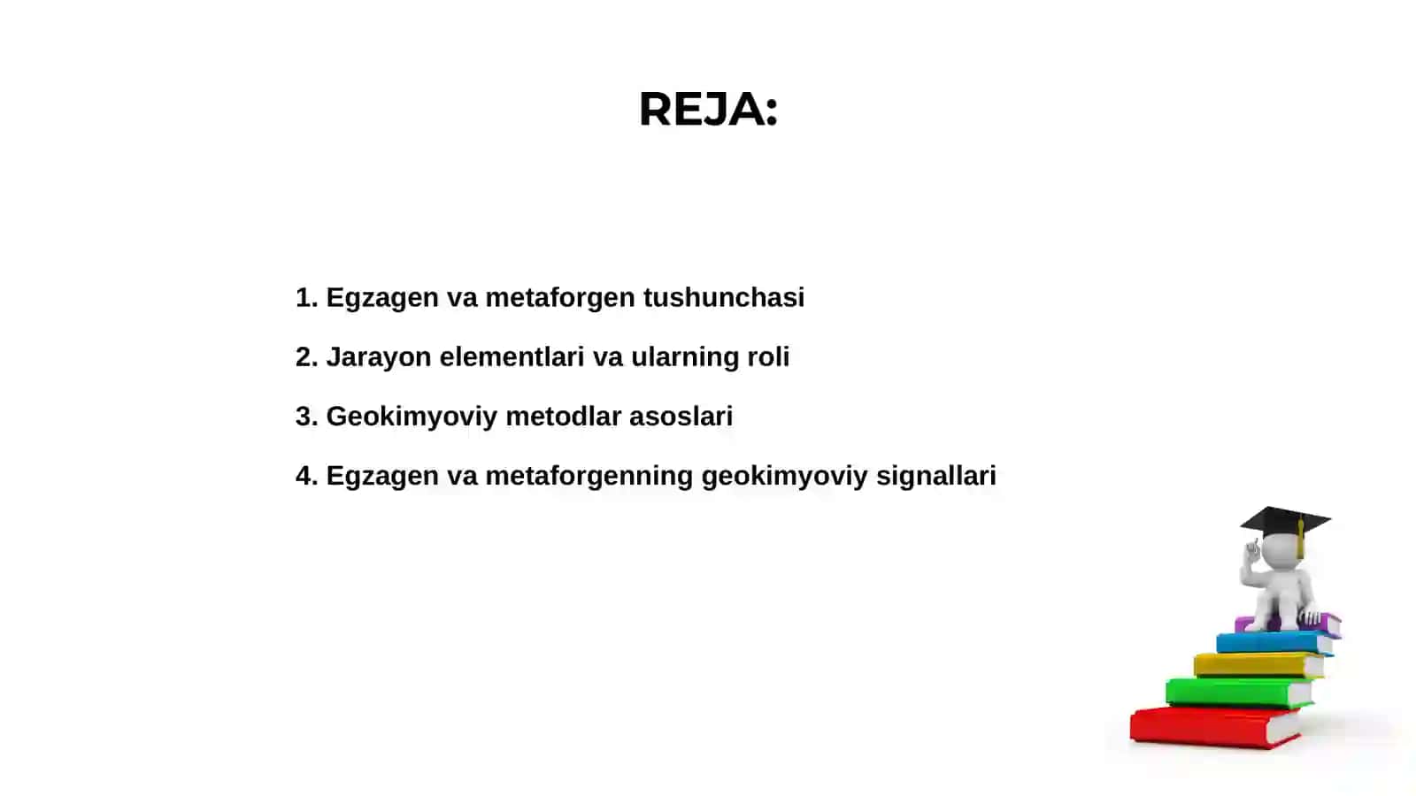 Egzagen va metaforgen jarayon elementlarini geokimyosini oʻrganish 2