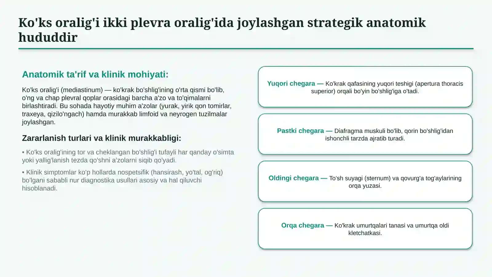 Ko‘ks oralig‘i kasalliklari nur tashxisoti — zamonaviy diagnostika 2