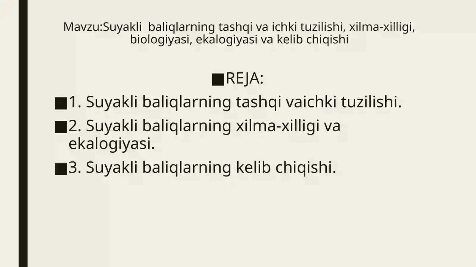 Baliqlarning Tuzilishi, Xilma-xilligi va Ekologiyasi 2