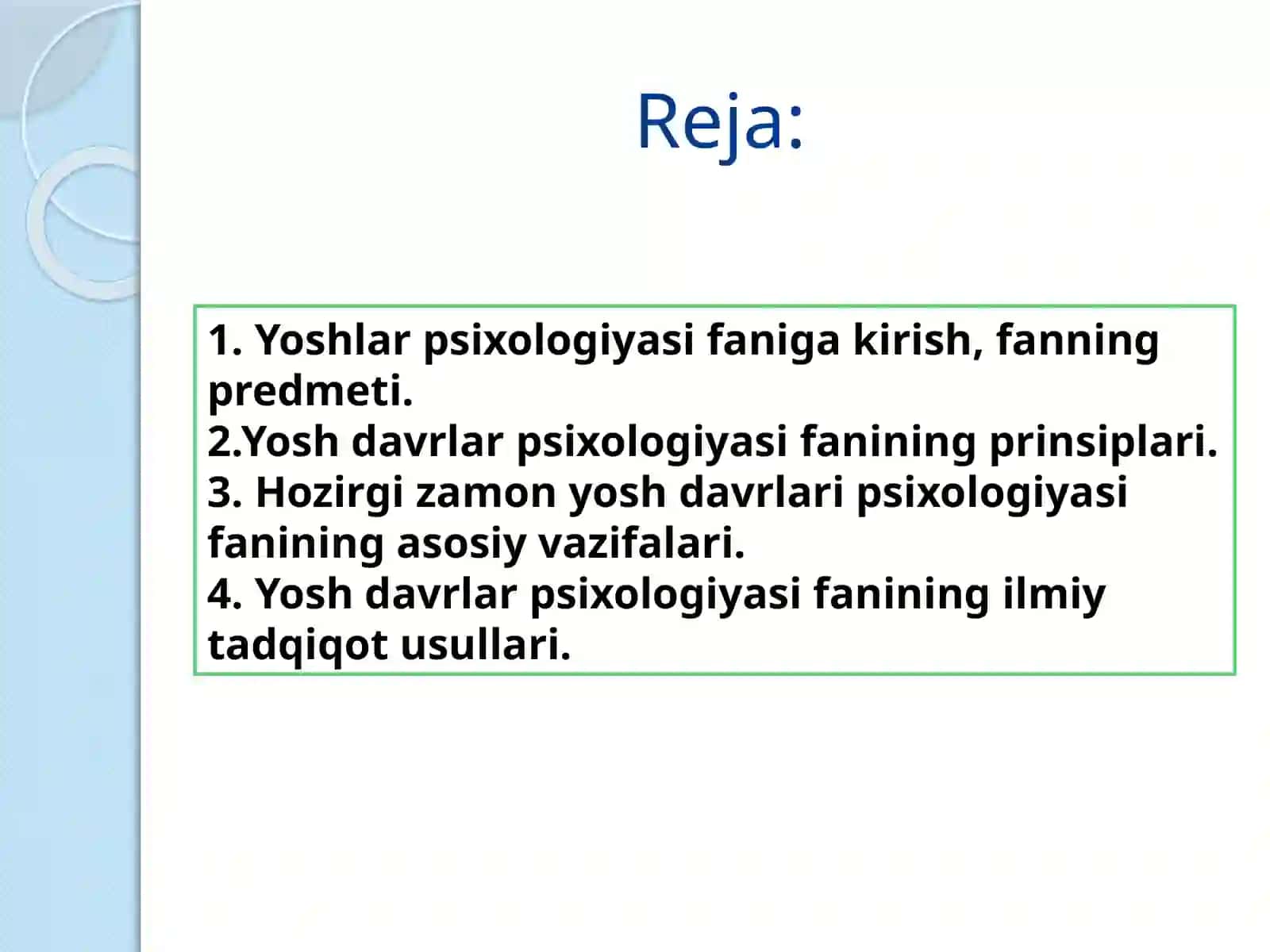 Yosh psixologiyasi fanining maqsad va vazifalari 2