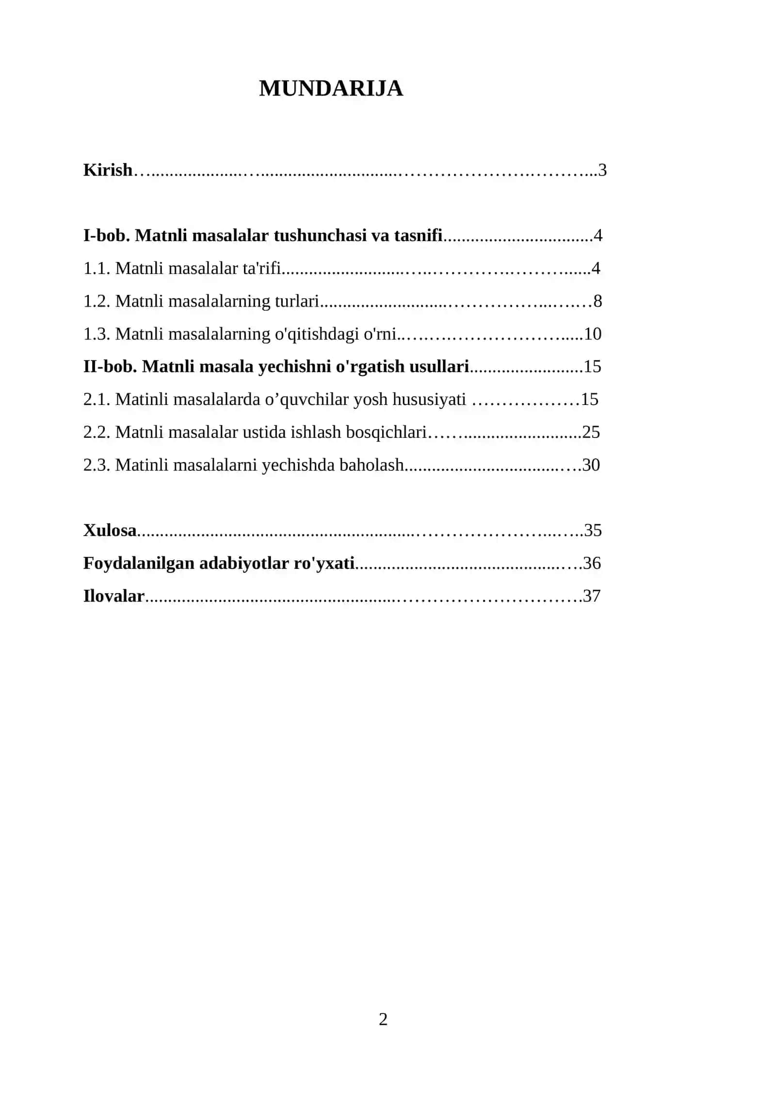 MATNLI MASALALARNI YECHISHGA O'RGATISH METODIKASI 2
