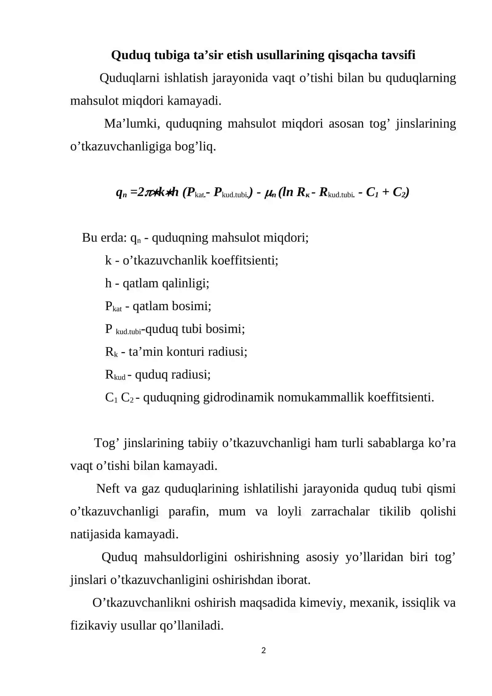 NEFT UYMLARIDA QUDUQ TUBIGA TA’SIR ETISH 2