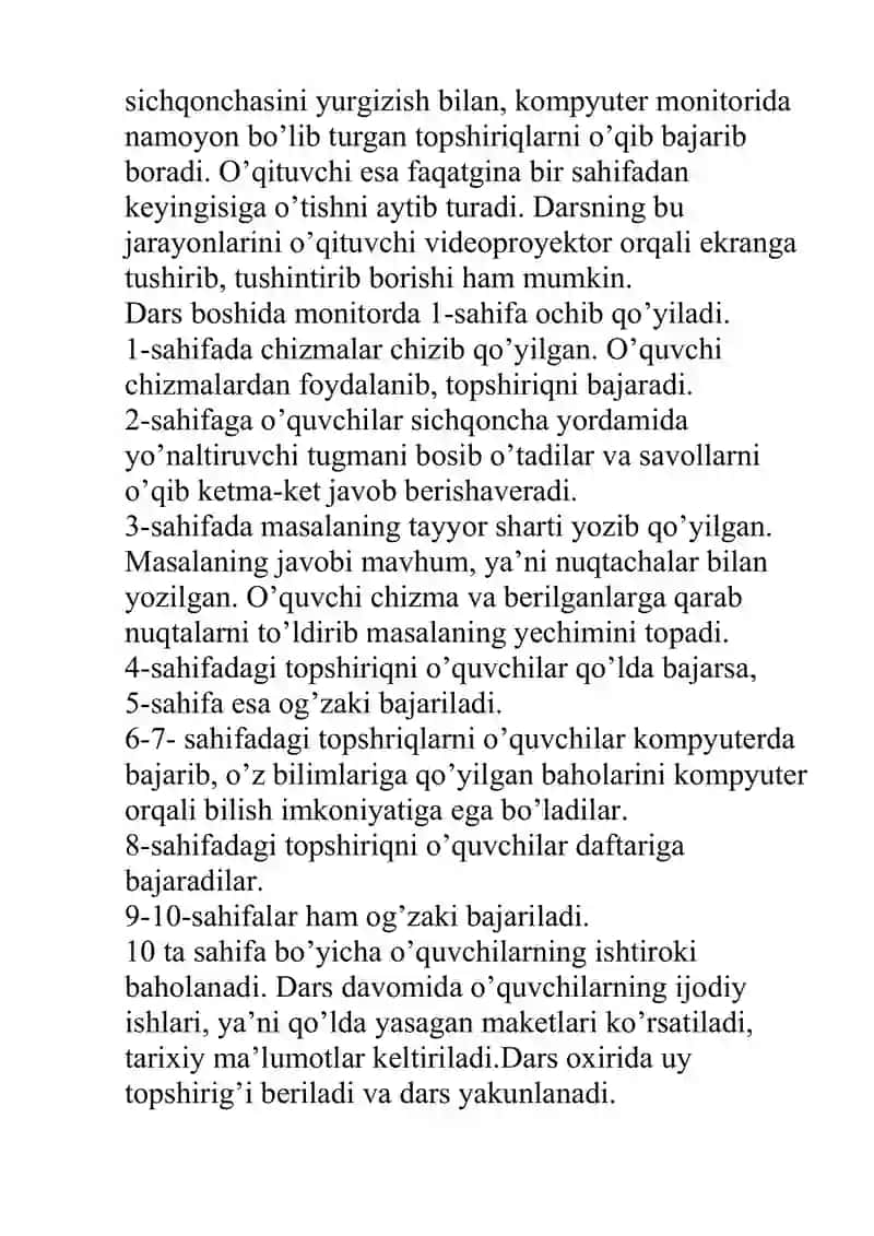 kichik sinflar uchun dars otish qollanmasi 2