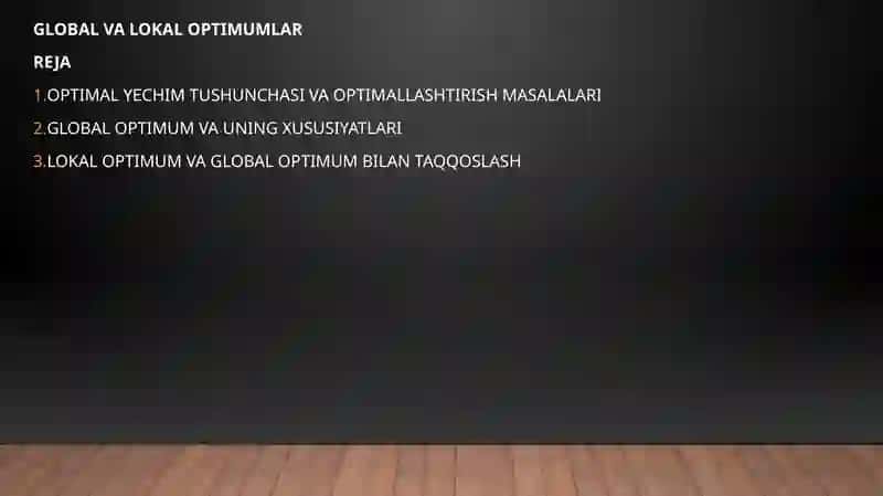 Optimallashtirish Masalalari 2