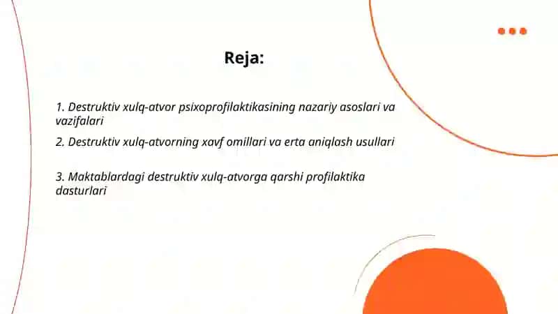 Destruktiv xulq atvor psixoprofilaktikasi 2