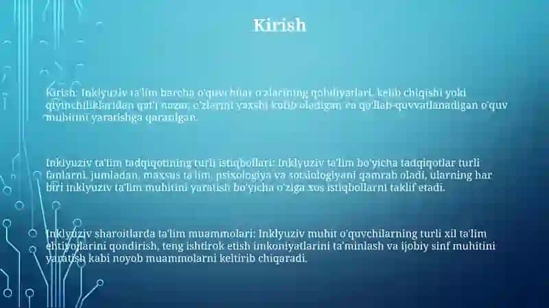 Turli Yonalishdagi Ilmiy Tadqiqitlarda Inklyuziv Talimiy Muamolarni Òrganish 2