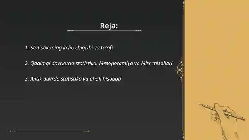 Statistikaning paydo bolishi va rivojlanishi 2