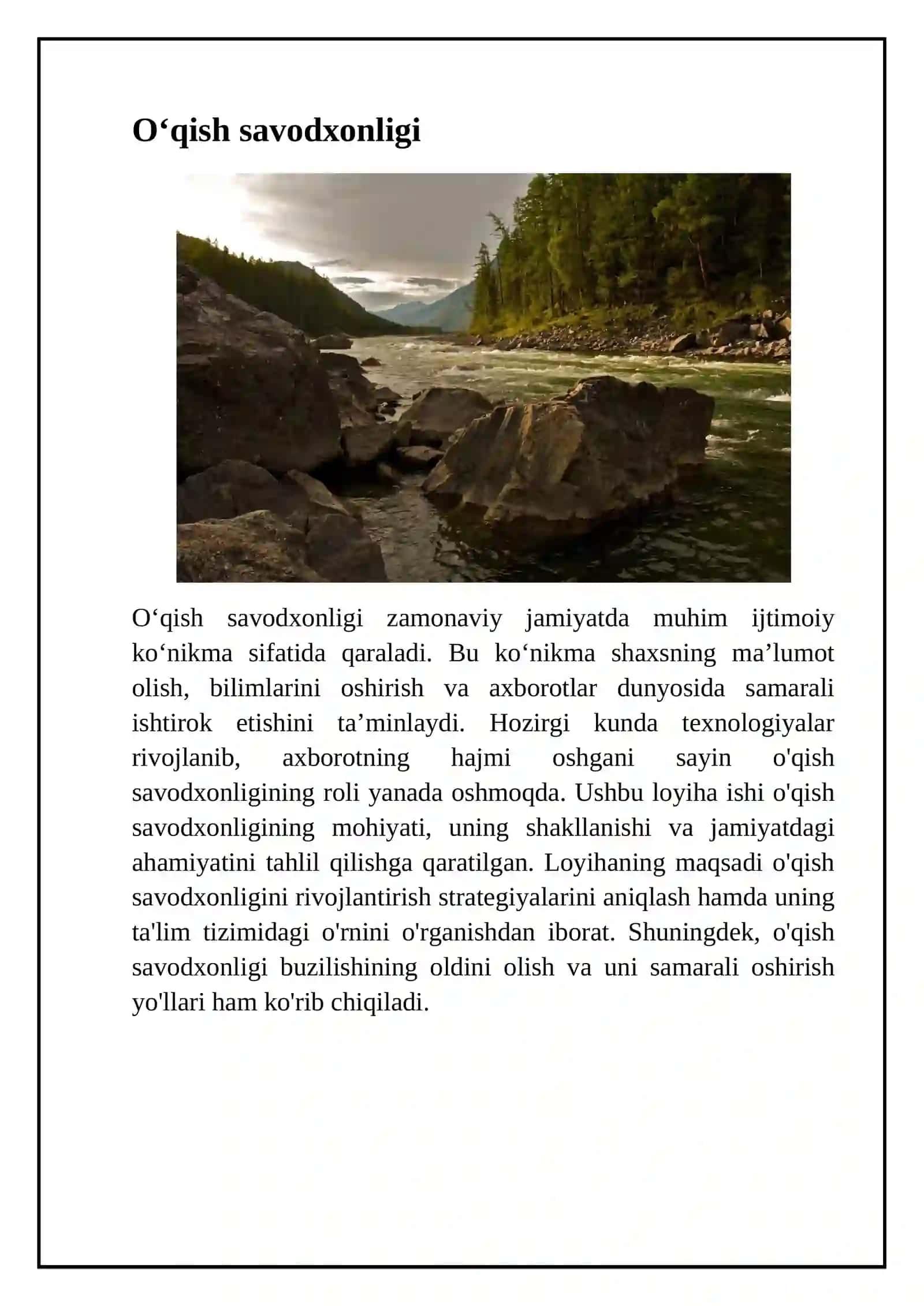 Oʻqish savodxonligi 2