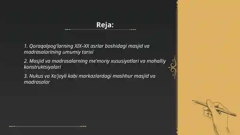 Qaraqalpaqlardin' XIX-XX a'sirler basındag'ı mesht ha'm medreseler 2