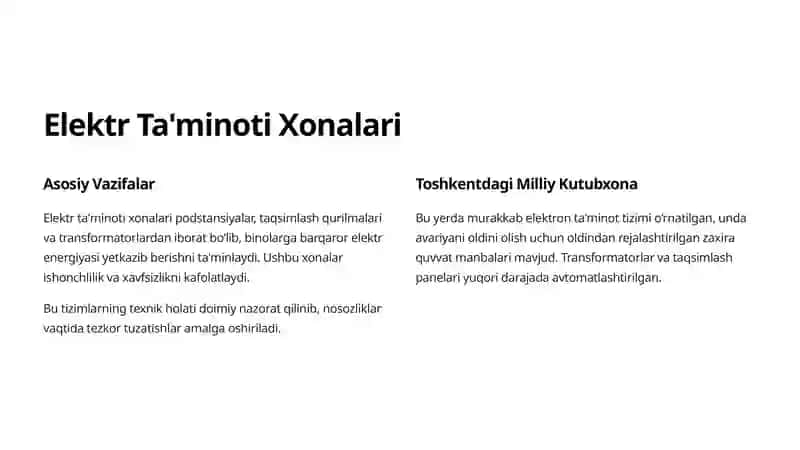 Jamoat Binolarida Yordamchi Xizmat Ko'rsatuvchi va Kommunikatsion Xonalar 2