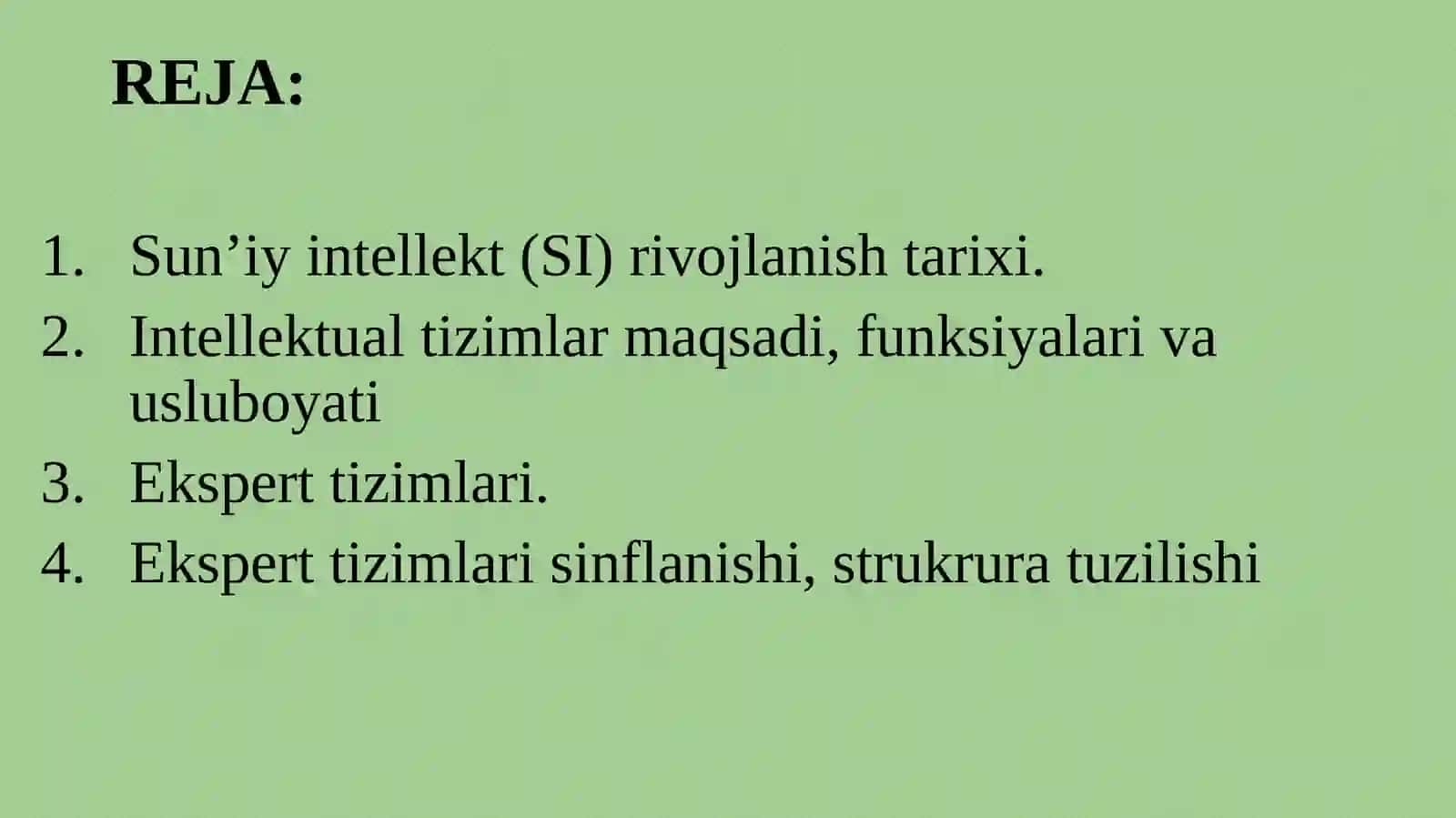 INTELEKTUAL BOSHQARUV TIZIMILARI 2