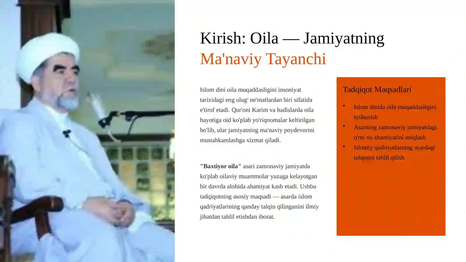 Shayx Muhammad Sodiq Muhammad Yusufning"Baxtiyor Oila"Asarida Islom Qadriyatlarining Talqini 2