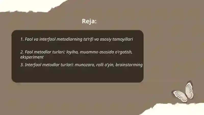 Faol, interfaol metodlar haqida 2