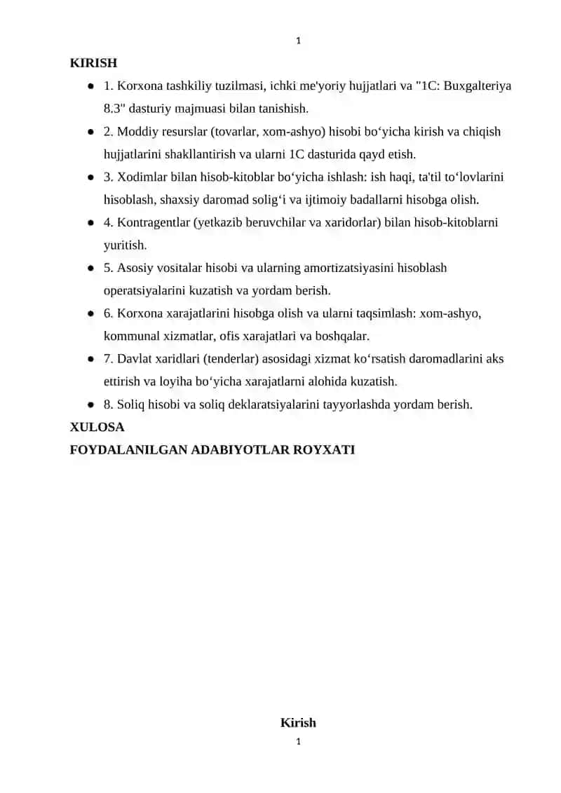 “ODOBING-OFTOBING” MCHJ AMALIYOT HISOBOTI 2