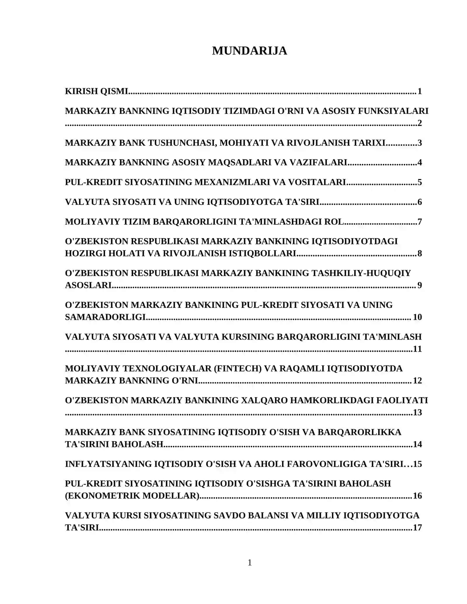 Markaziy bankning iqtisodiyotdagi oʻrni 2