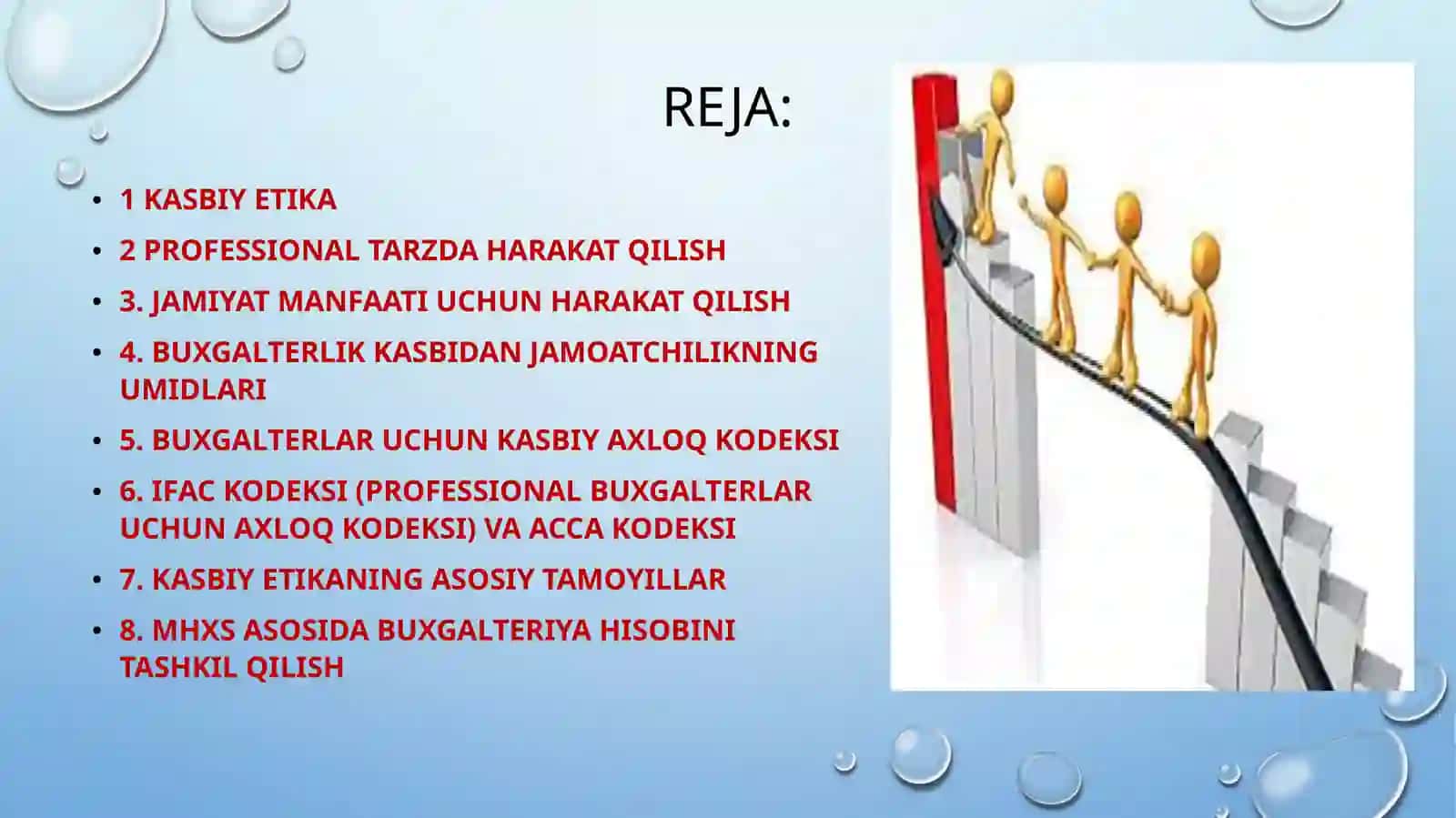 Buxgalter kasbiGA QO`YILADIGAN TALABLAR 2