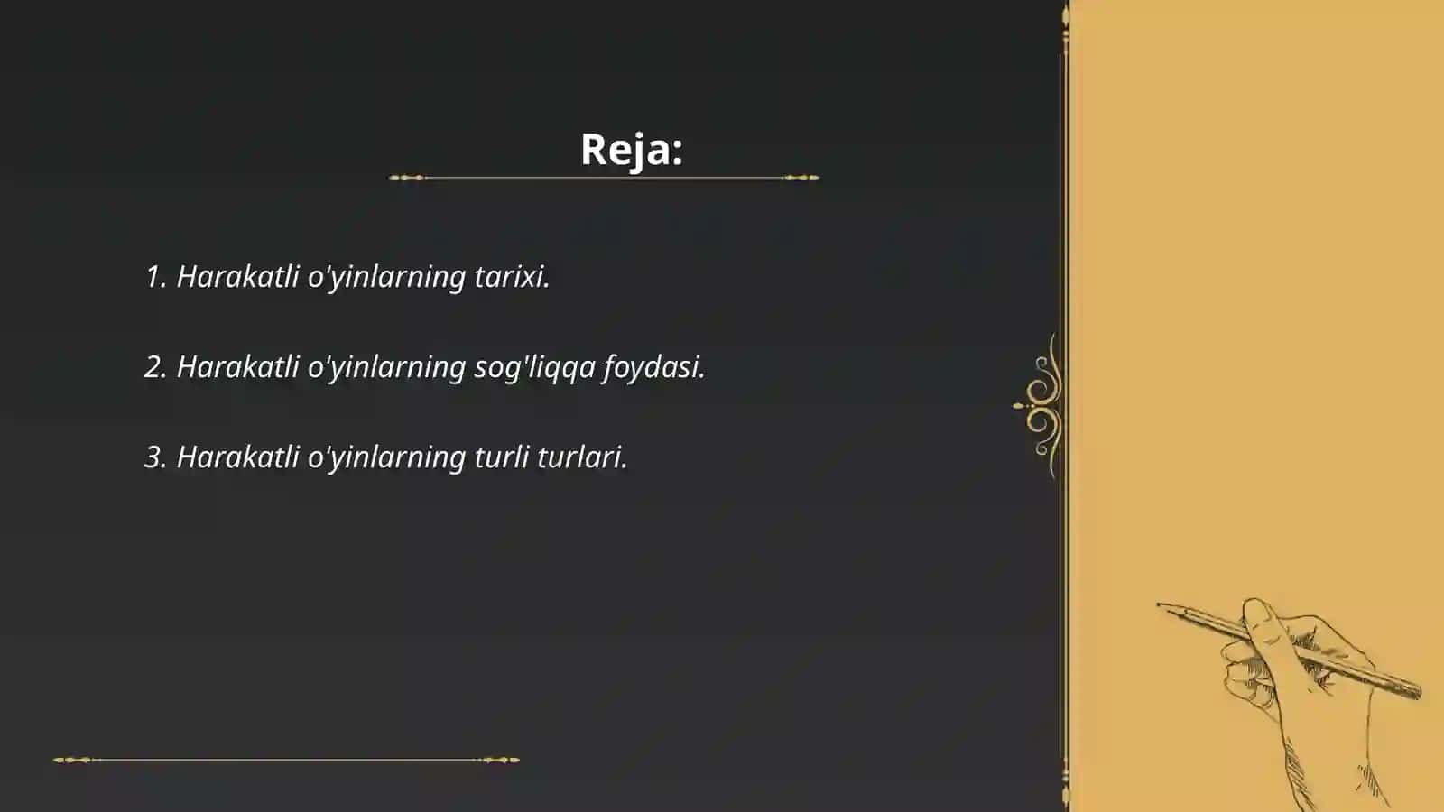 Harakatli o'yinlarni tanlash va tahlil qilish 2