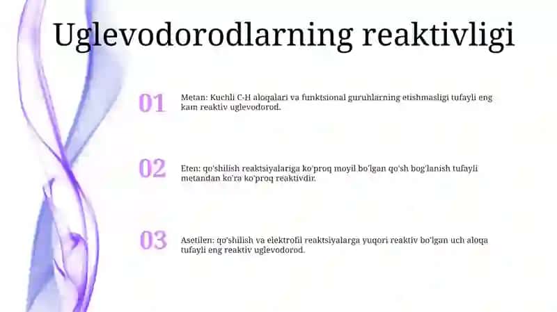 Uglevodorodlarning, Spirtlar, Aldegidlar Va Ketonlar Reaksiyaga Kirishish Qobiliyati 2