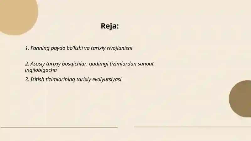Isitish ventilyatsiyalash va havoni ma’romlash fani tarixi maqsadi va vazifalari 2