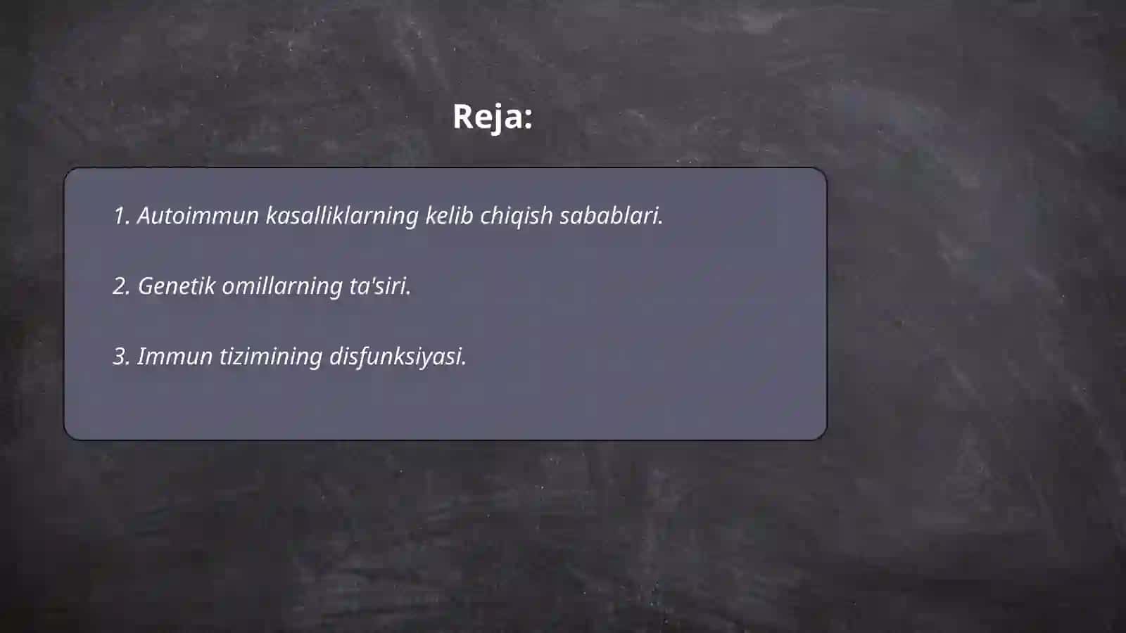 Autoimmun kasalliklarning kelib chiqishi, kechishi, diagnostikasi 2