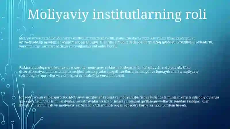 Moliya Tizimi 2