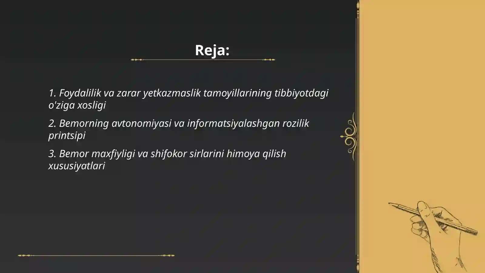 Tibbiyotda etika va diontologiya tamoyillarining õziga xos xususiyatlari 2