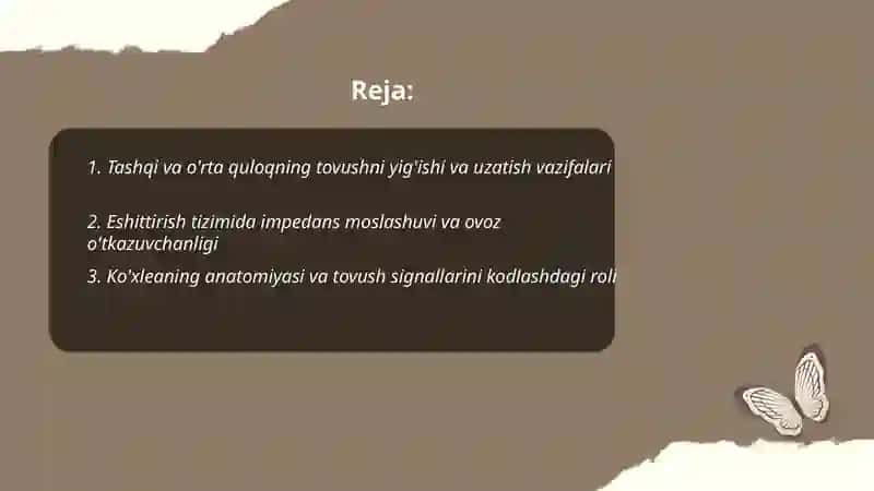 Eshitish analizatorining vazifalari fiziologiyasi 2