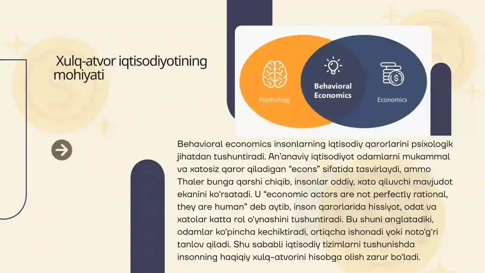 Richard Thaler va Xulq-atvor Iqtisodiyoti (Tayyor Mustaqil Ta'lim / PPTX + Nutq matni va Savol-Javoblar) 2