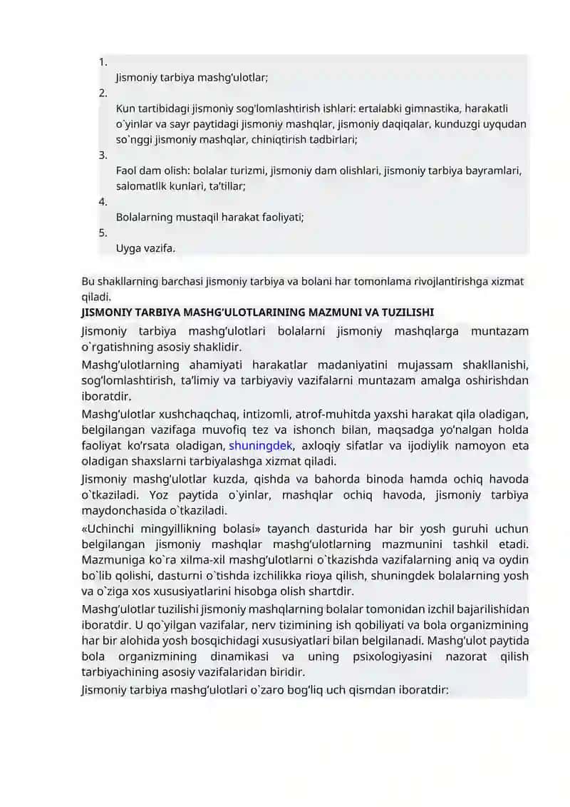 Jismoniy tarbiya mashg'ulotlari 2