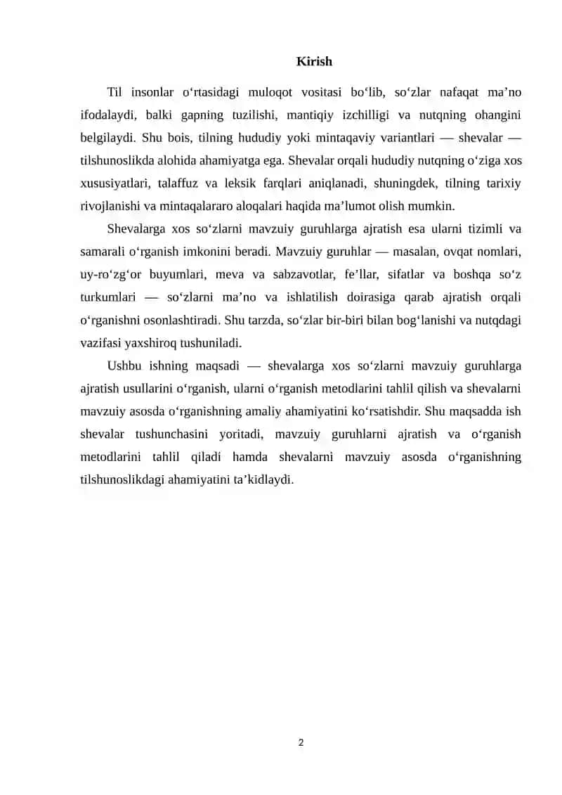 Shevalarga xos so‘zlarni mavzuiy guruhlarga bo‘lib o‘rganish 2