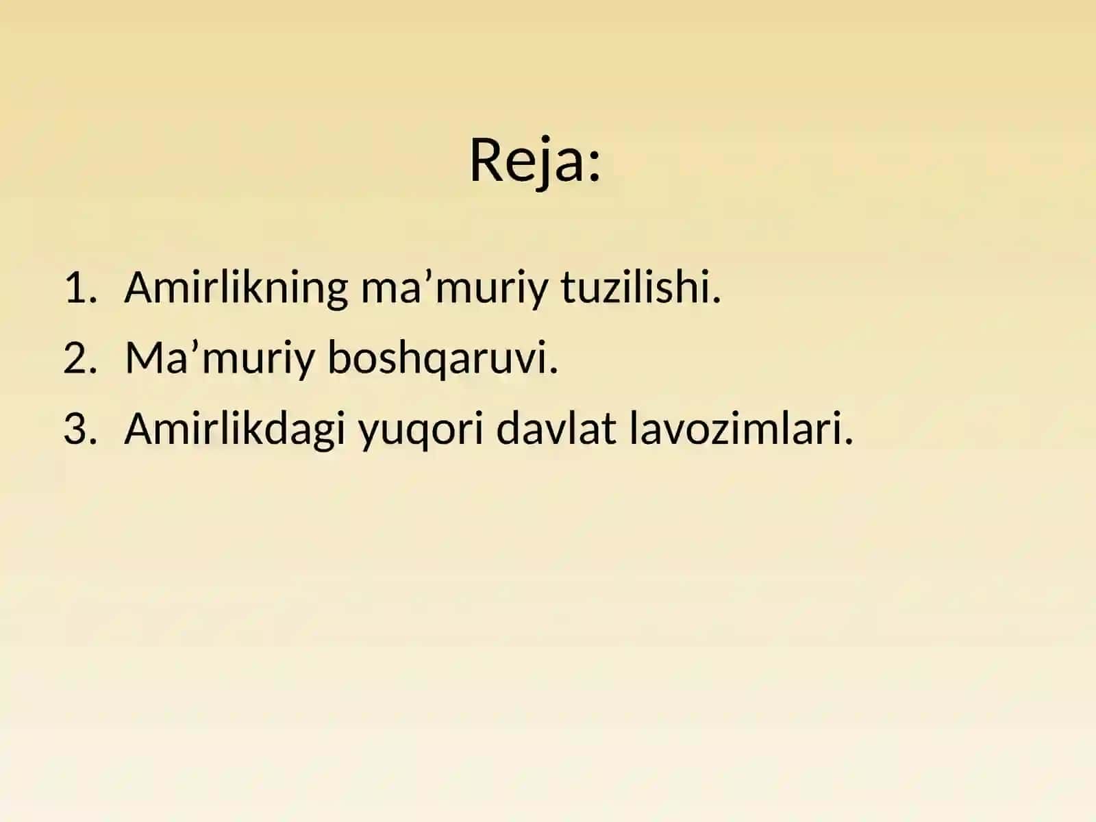 Buxoro amirligida davlat boshqaruvi 2
