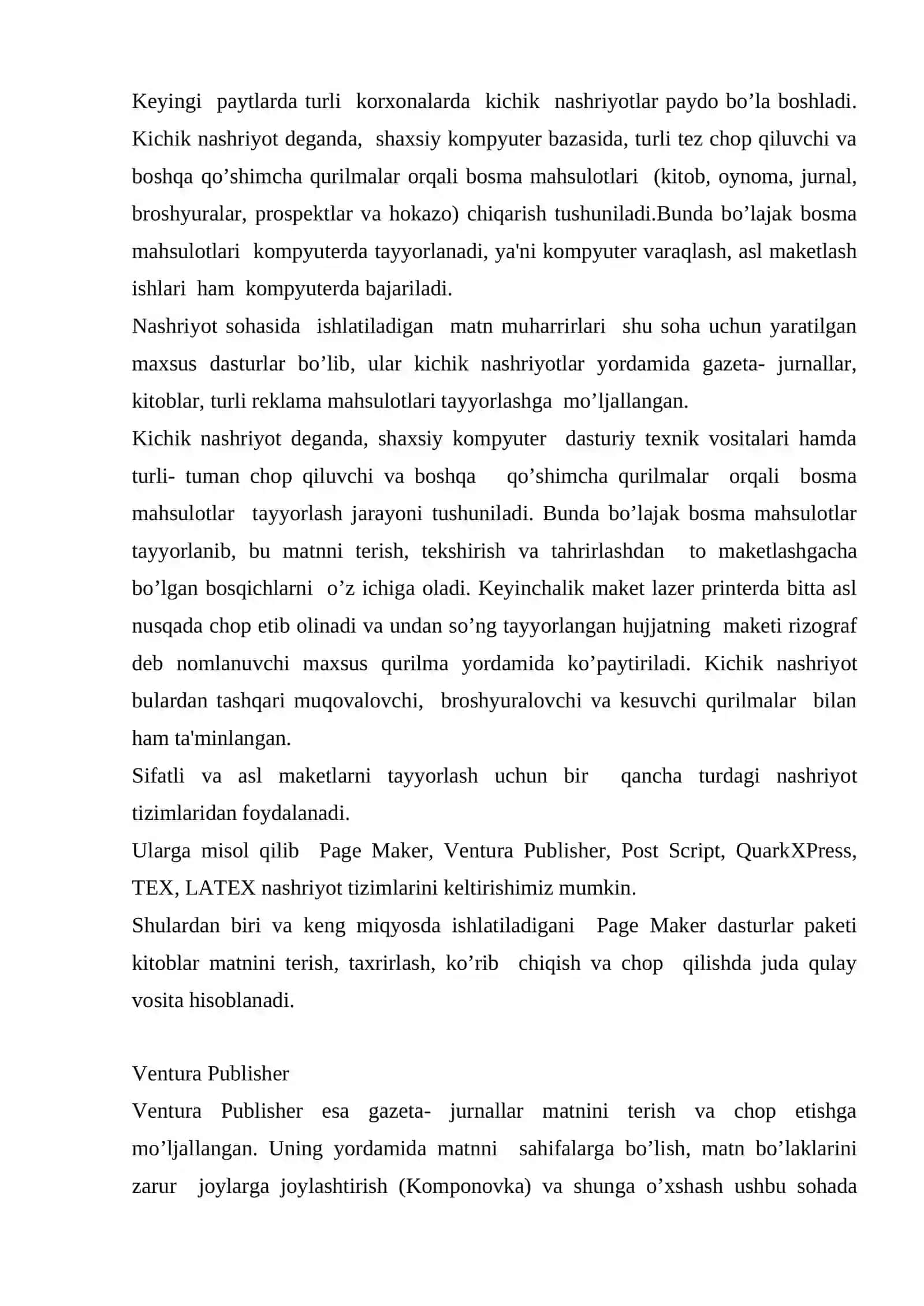 Nashriyot tizimi. Page Maker dasturi va unda ishlash 2