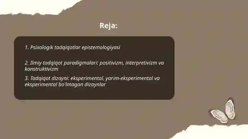Psixologiyada ilmiy tadqiqotlarning metodologik asoslari 2