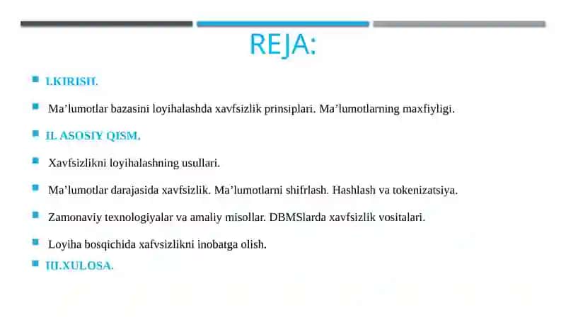 Xavfsizlikni ta’minlash uchun loyihalash usullari 2
