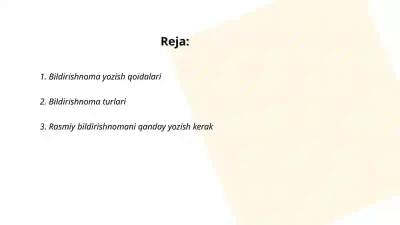 Bildirishnoma yozish qoidalari 2