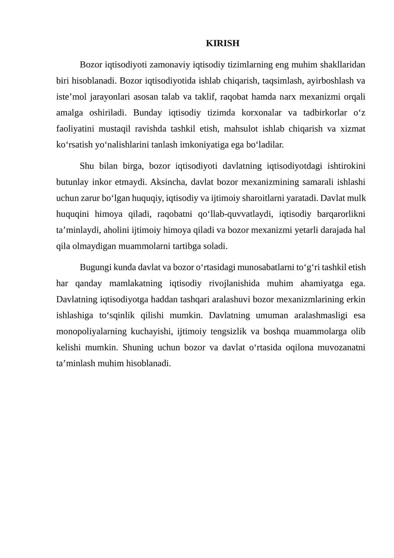 BOZOR IQTISODIYOTIDA DAVLAT VA BOZOR MUNOSABATLARI 2