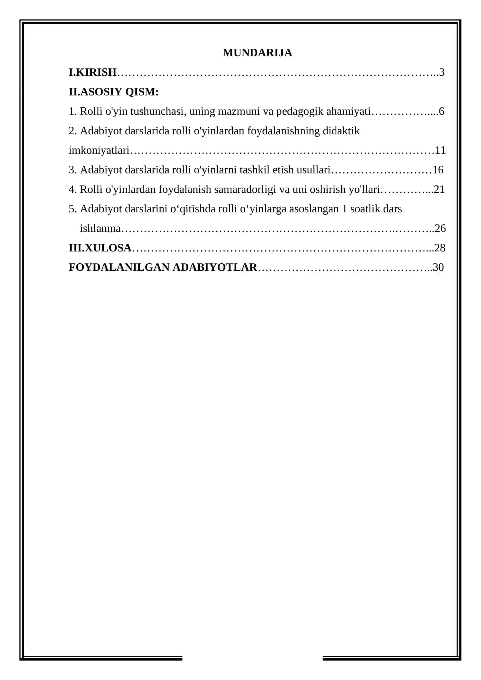Adabiyot darslarini o‘qitishda rolli o‘yinlardan foydalanish 2